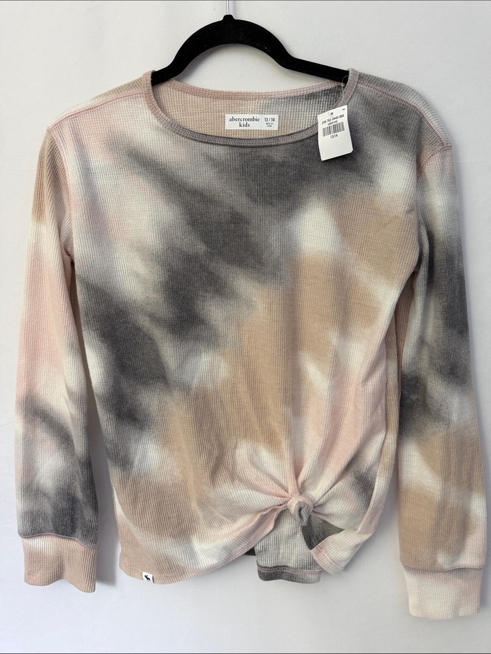 NWT Abercrombie Kids soft waffle Long Sleeve top - Pastel Tie-Dye